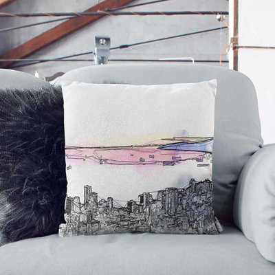 Vancouver Canada Skyline Cushion with Filling