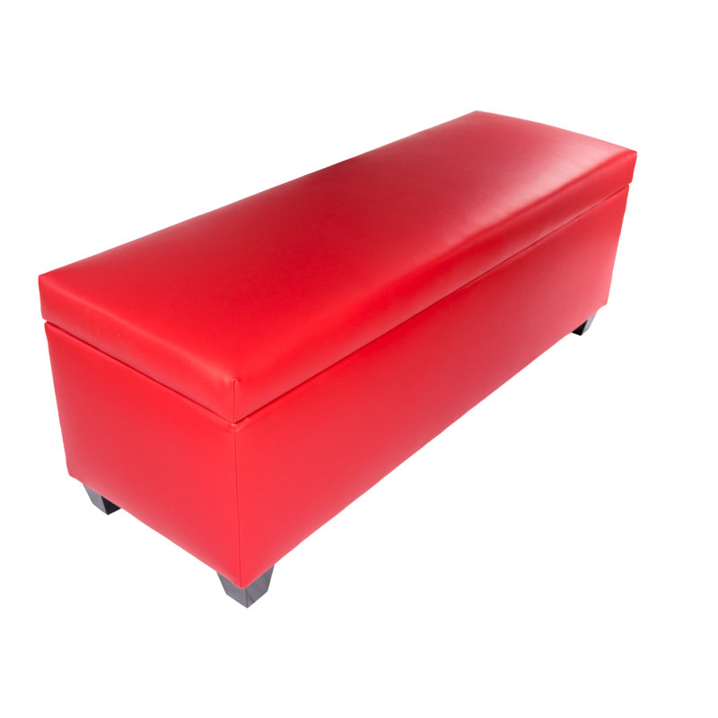 Kenley 36 Pair Shoe Storage Bench, Red/Dark Gray