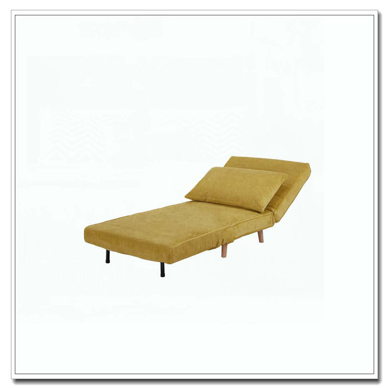 Upholstered Accent Chair Bed-Convertible Sleeper Sofa Chair, Yellow