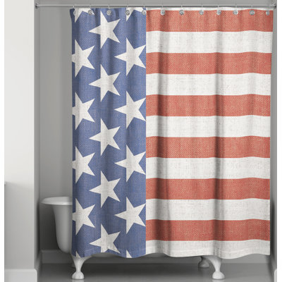 Rideau de douche simple drapeau rétro Dubon-Claros