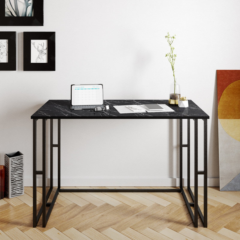 Abington Metal Base Writing Desk, Black