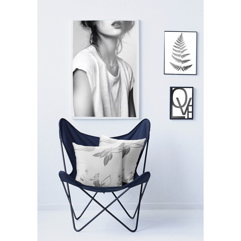 Taupe Square Cushion, Black/White