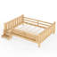 Lit plateforme en bois avec escalier et garde-corps, aucun sommier nécessaire-581547729-581547731