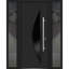 Front Exterior Prehung Steel Door / Deux 6501 Anthracite / 2 Side Exterior Windows / Stainless Inserts Single Modern Painted-W14+36+14" x H80"-Right-hand Inswing