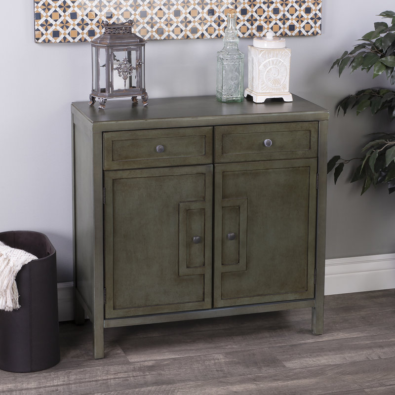 Imperial Console 2 Drawer Accent Cabinet, Gray
