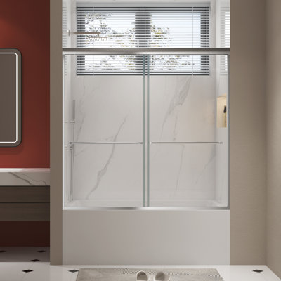 Porte de baignoire coulissante 56 "- 60" x H 58 "