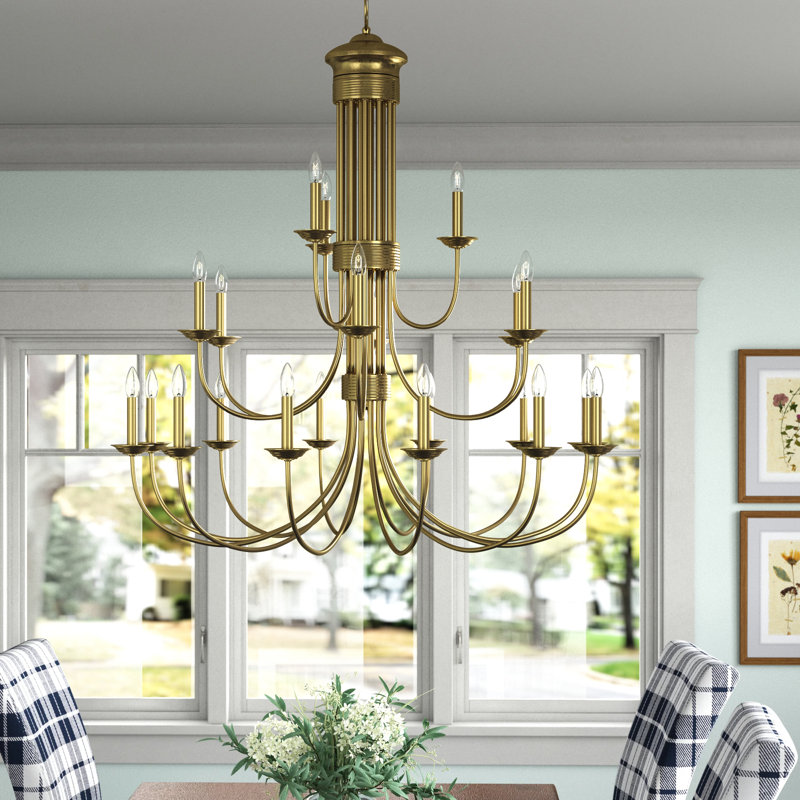 Arunvir 21 - Light Dimmable Chandelier, Antique Brass