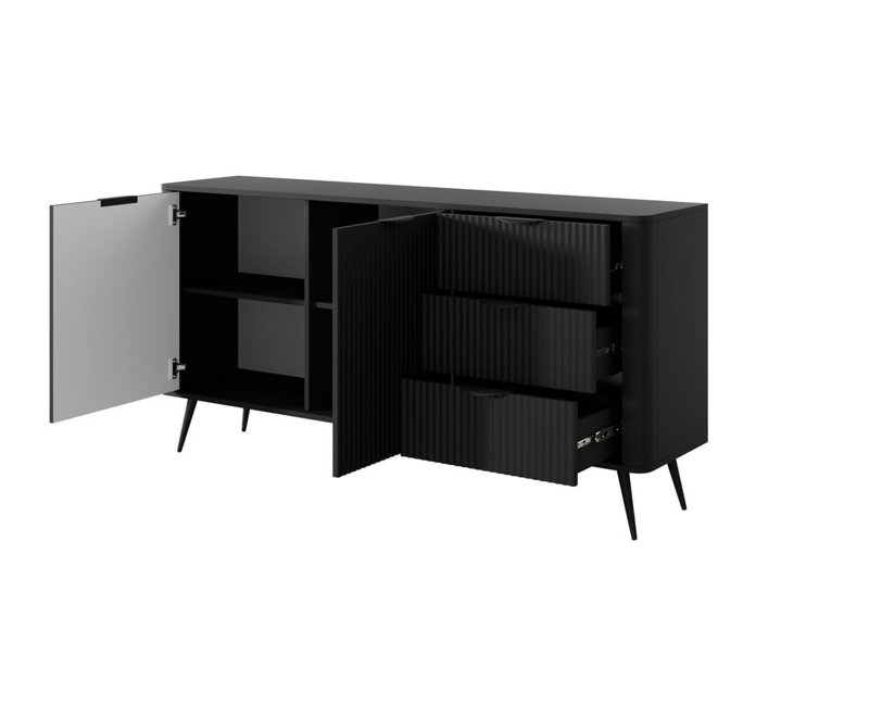 Elegant Neutrality: Stewartstown Sideboard Cabinet 163cm , Black