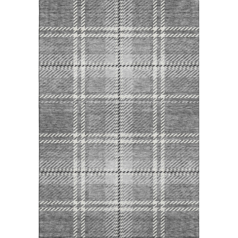 Premium Machine Washable Prisco Gray Rug, Rectangle 3' x 5'