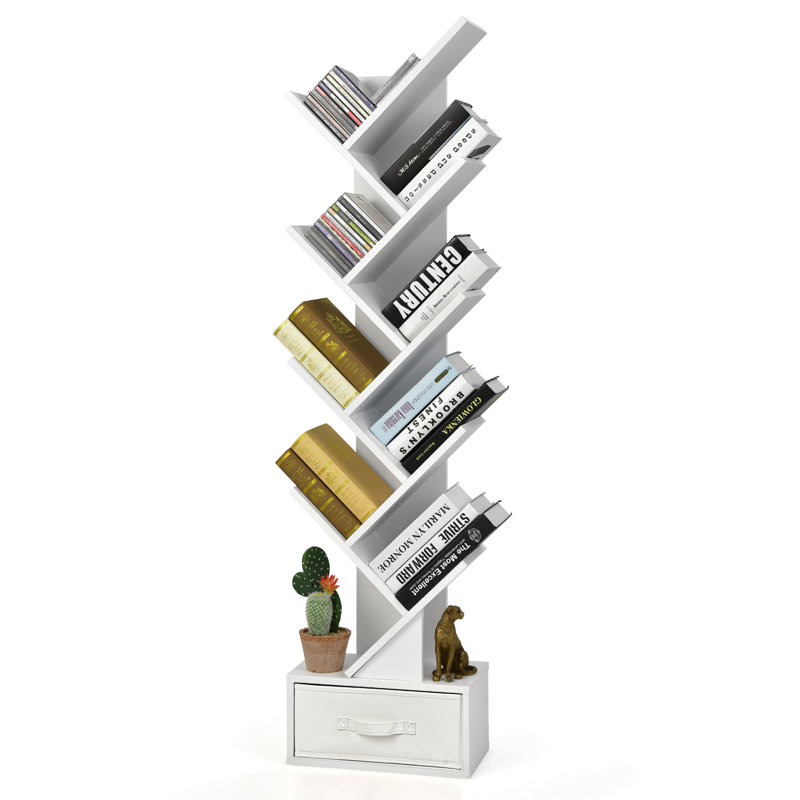 Smithboro 150cm H x 38cm W Geometric Bookcase, White