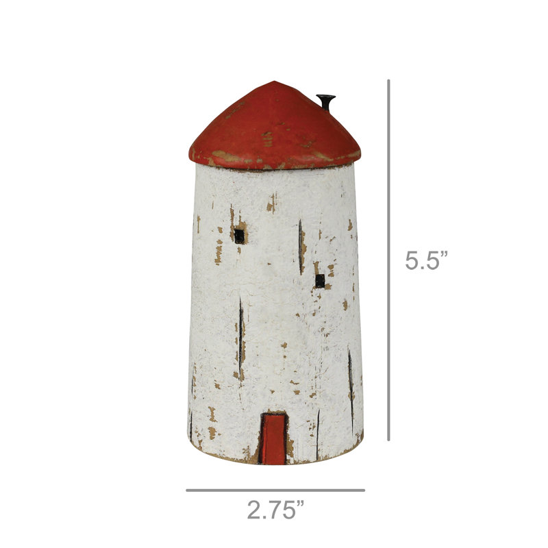 Mikah Rustic Wood Lighthouse Sculpture