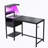 Computer Desk with Power Outlet & Storage Shelves, Study Table with USB Ports Charging Station