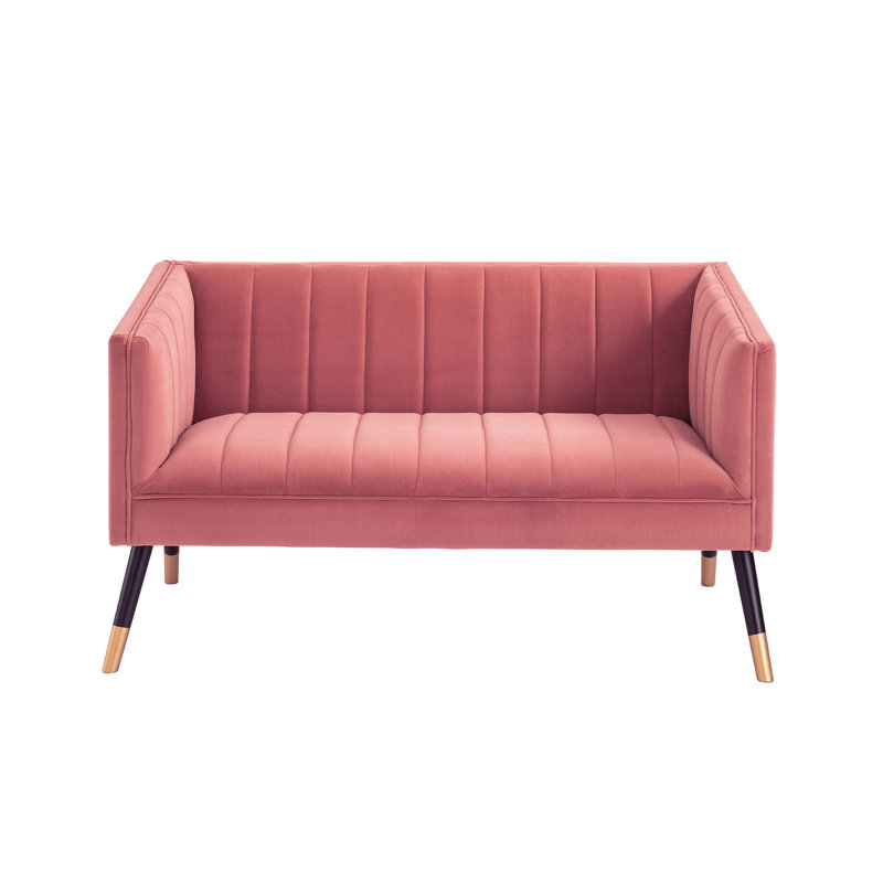 Vard 2 Seater Velvet Loveseat, Pink