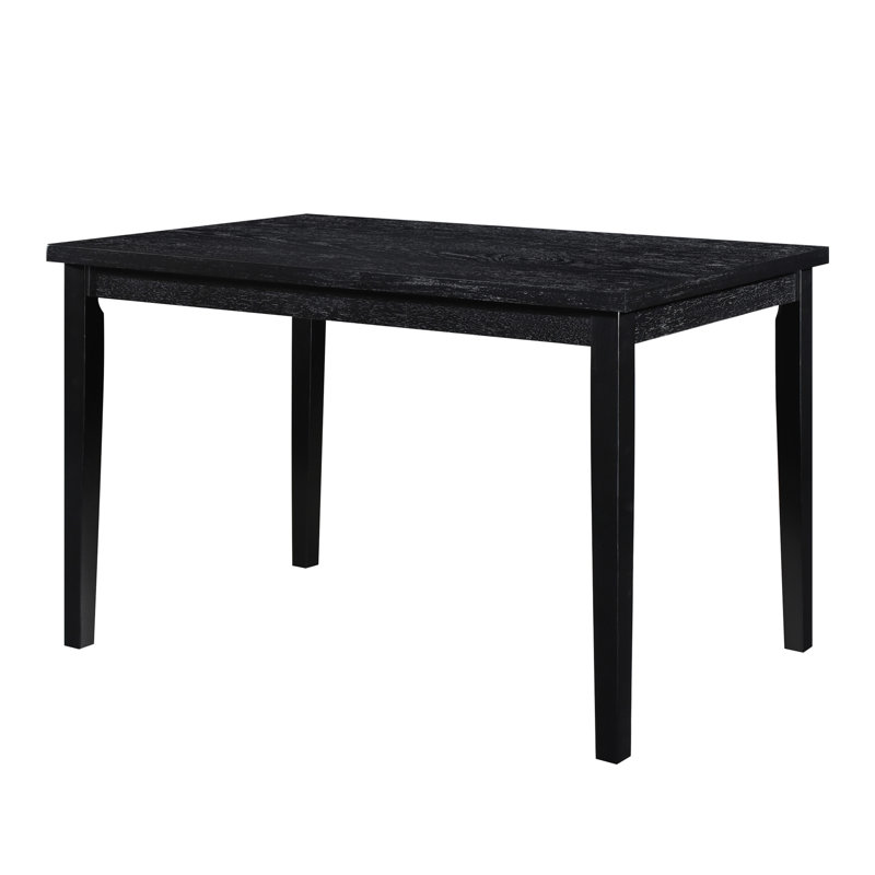 Table de salle à manger moderne sans finition noire avec placage de frêne