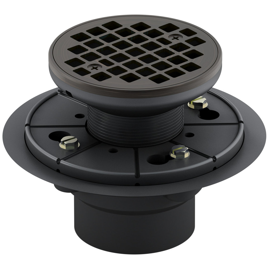 Round Design 3" Grid Shower Drain Kohler 