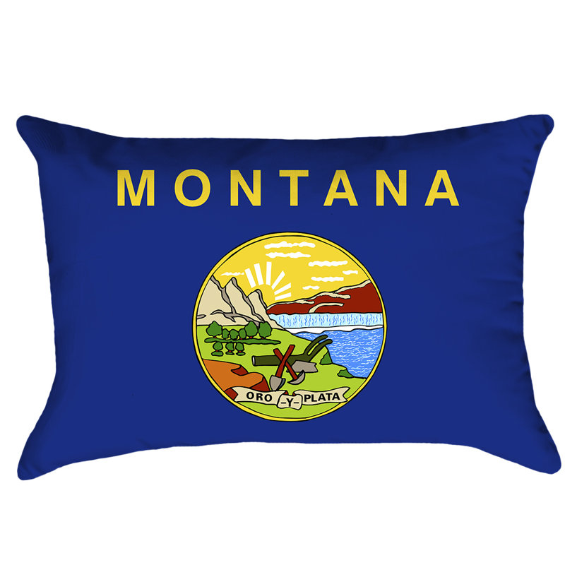 Drapeau montana, Croisé en coton - Fermeture à glissière dissimu, Pas de bourre, Housse de coussin