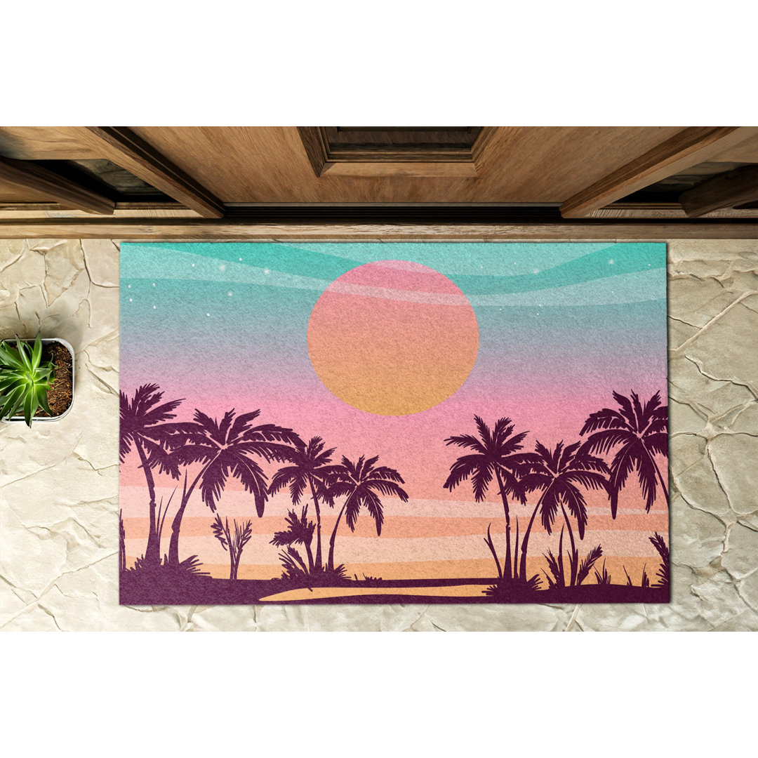 Coastal Tropics B39 x L59 cm Rutschfeste Türmatte für draußen