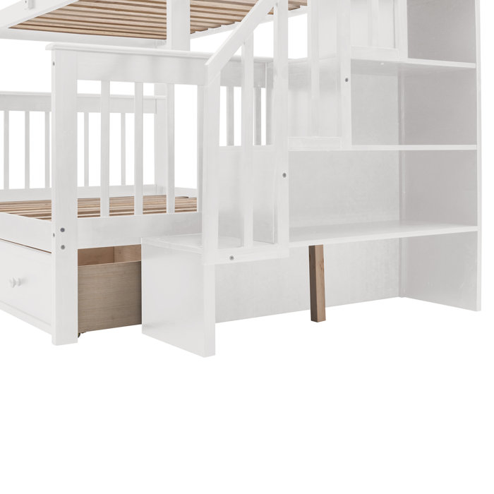 Three Posts™ Baby & Kids Mercedes Kids Twin Over Full Bunk Bed with ...