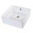 EAGO 15'' White Ceramic Square Bathroom Sink with Overflow