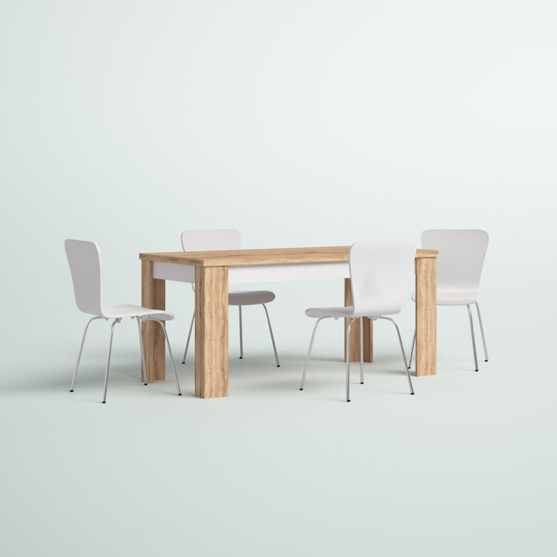 Ensemble repas pour six personnes Algedi, 5 pièces : 1 table, 4 chaises