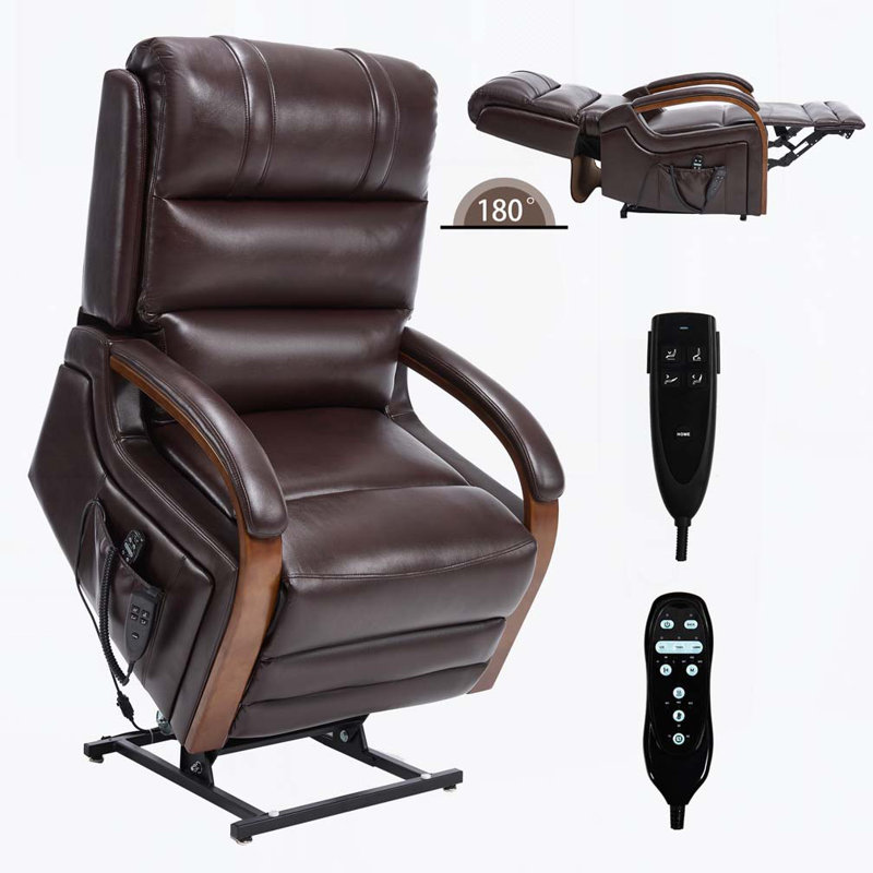 Infinite Position Dual Motor Power Lift Recliner Chair with Heat Massage & Heavy Duty Motion Mechanism, Dark Brown