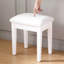 Tabouret de maquillage blanc avec coussin et pieds stables - Glissant, confortable, apparence élégante pour le maquillage, l'écriture, le travail, le piano, le meuble-lavabo solide dans la neige, glissant,