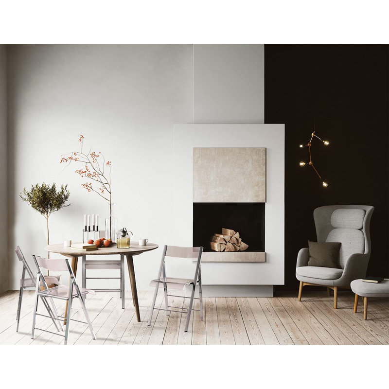 Chaise pliante empilable en plastique Kiyaan, Argent
