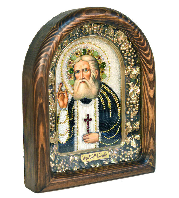 Seraphim de Sarov, perles, icône Orthodoxe