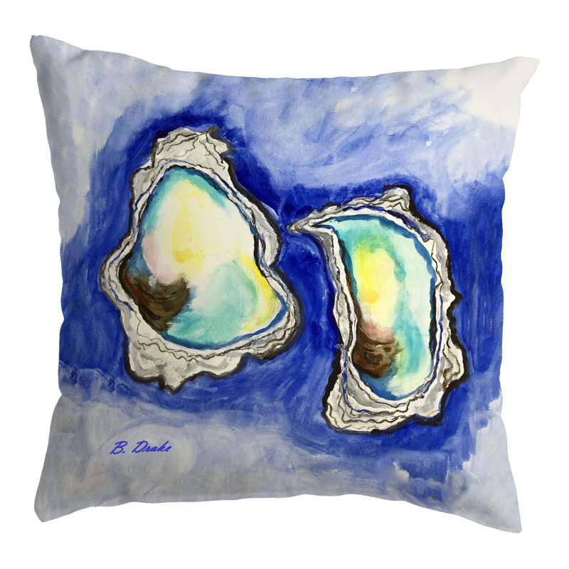 Oreiller sans cordon Aqua Oysters, 18 po x 18 po