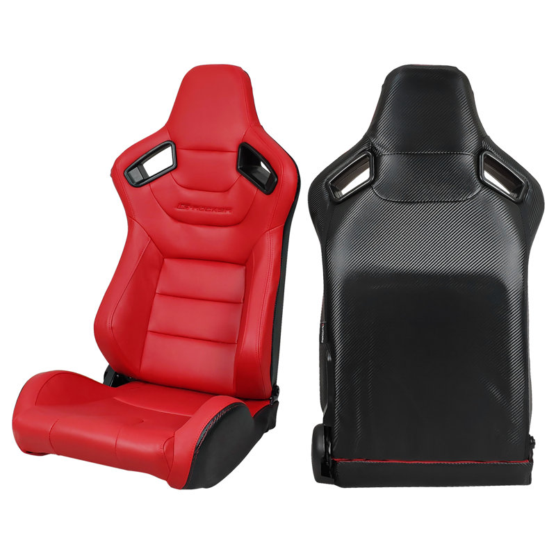 Paire de sièges Universal Racing avec double glissières, Rouge