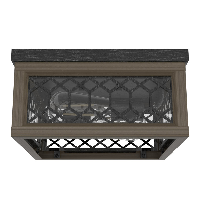 2 Light 11" Flush Mount, Rustic Iron