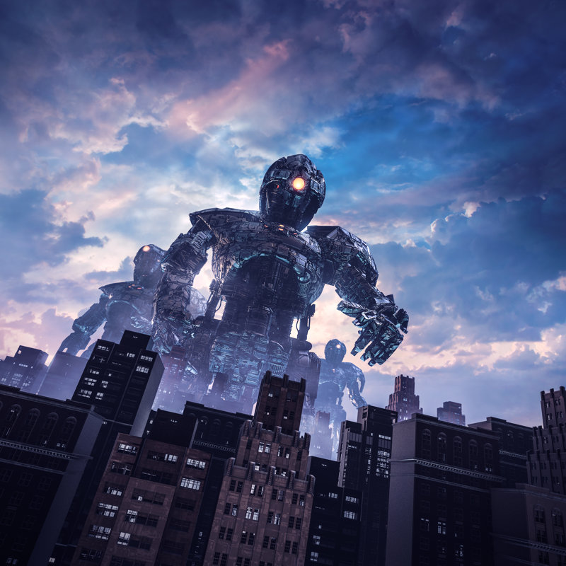 Dawn Of The Giants by Grandeduc - Wrapped Canvas Print, 30cm H x 30cm W