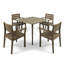 Ensemble repas 5 pièces en bois d’extérieur d’acacia Ramage
