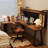 Brown L-Shaped Solid Wood writing desk