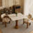 33-inch Square Solid Wood Table with Kato Weave Accents and Marble-Like Texture-2137082286