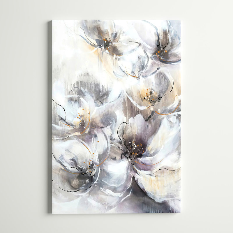 «Pearlescent Blooms» par K. Nari, reproduction d'art sur toile tendue, H 26 po x l 18 po x P 1,5 po