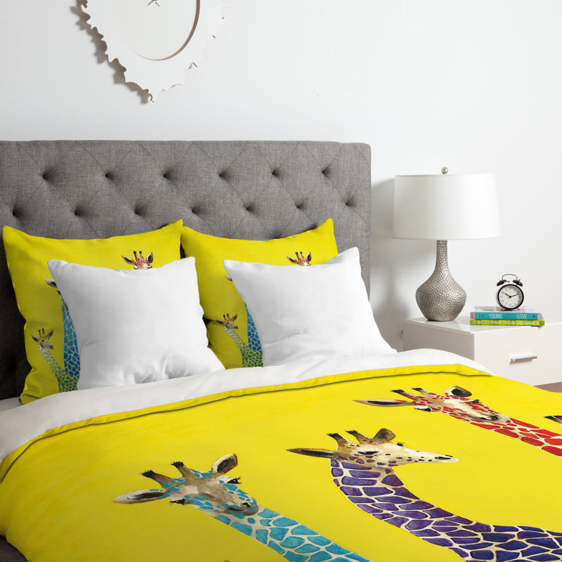 Ensemble de housse de couette girafes, Housse de couette pour très grand lit et 2 très 