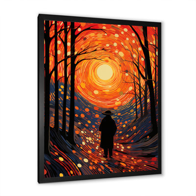 Orange Dawn Awakening Path - Art mural mural