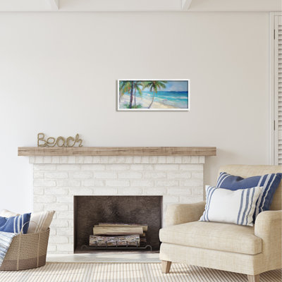 Bb-370-Encadré, scène de vagues de la mer tropicale encadrée sur bois par Ziwei Li, peinture