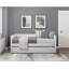 Lit de jour 1pc avec tissu d'ameublement en tissu gris et tissu d'ameublement gris-141026136