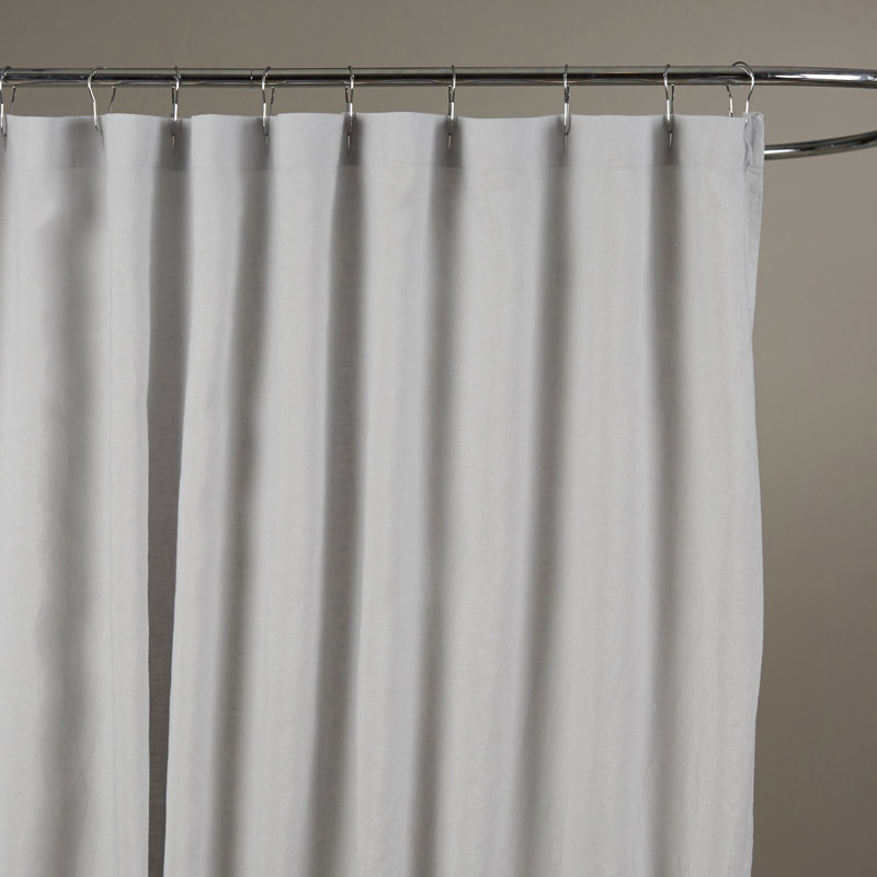 Rideau de douche simple en lin Kendo, Argent