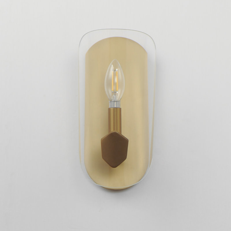 Maiki Steel Armed Sconce, Natural Aged Brass