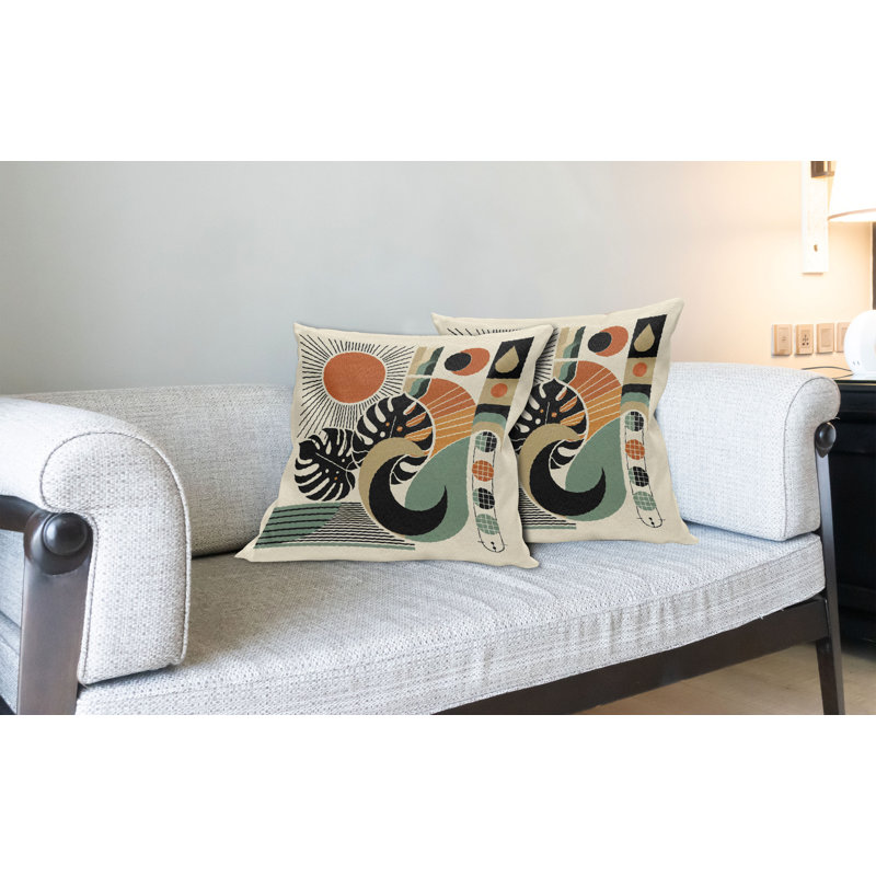 Ensemble de 2 housses de coussin Ambesonne Monstera, Carré, H 18 po x l 18 po