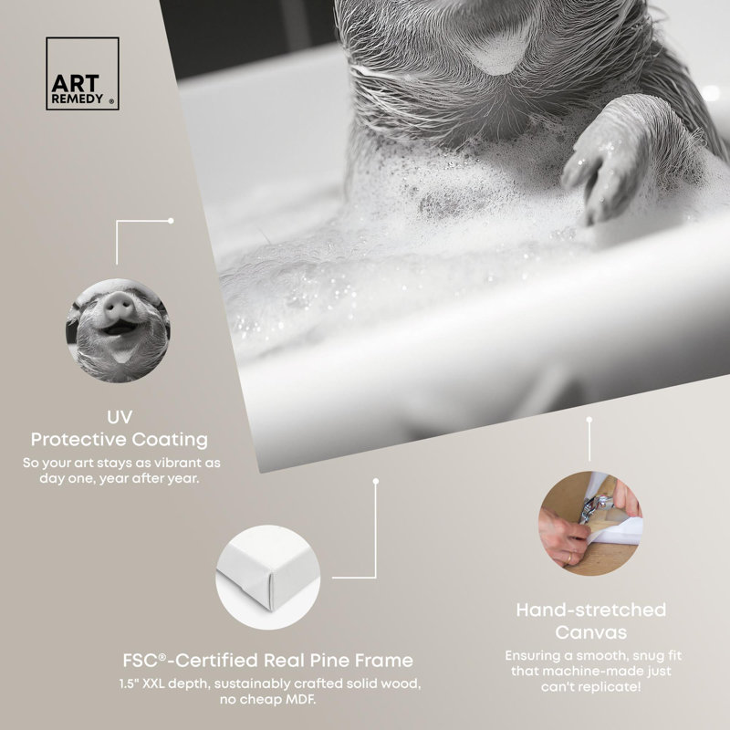 Art, art amusant, salle de bain, toile Happy Bathtime II, Toile tendue, H 24 po x l 16 po