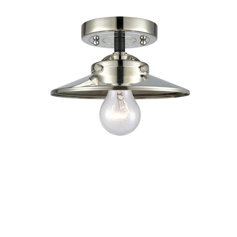 Plafonnier semi-encastré 8 lumières Gault, DEL, Nickel poli noir, Nickel poli