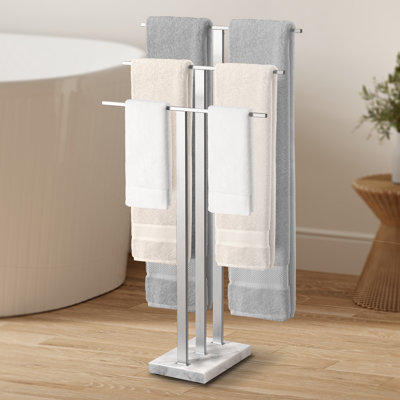 Standing Towel Rack 3-Tier With Marble Base