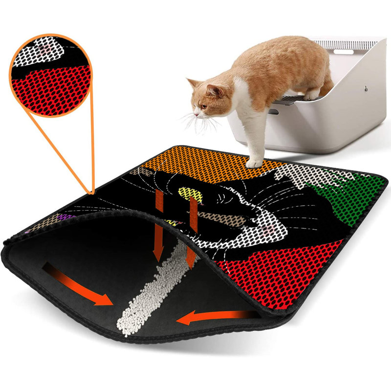 Premium Cat Litter Mat, 18 x 24 inches | 50% PVC / 50% Polyester, Machine Washable & Vacuum Friendly | Durable, Easy-Clean Design for Pet Owners | Protect Your Floors from Litter Messes