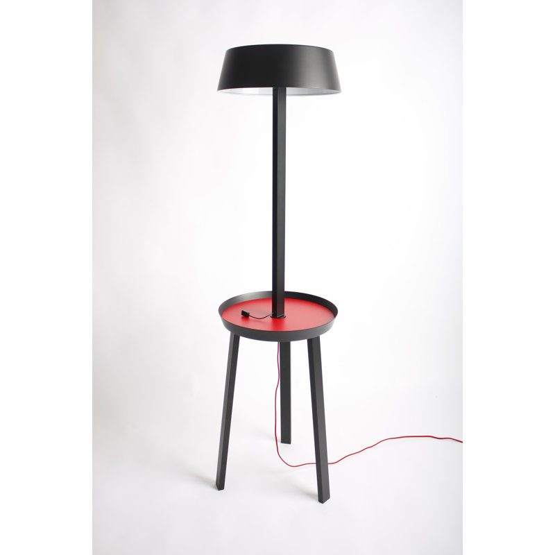Carry Tray Table Floor Lamp, Matte Black