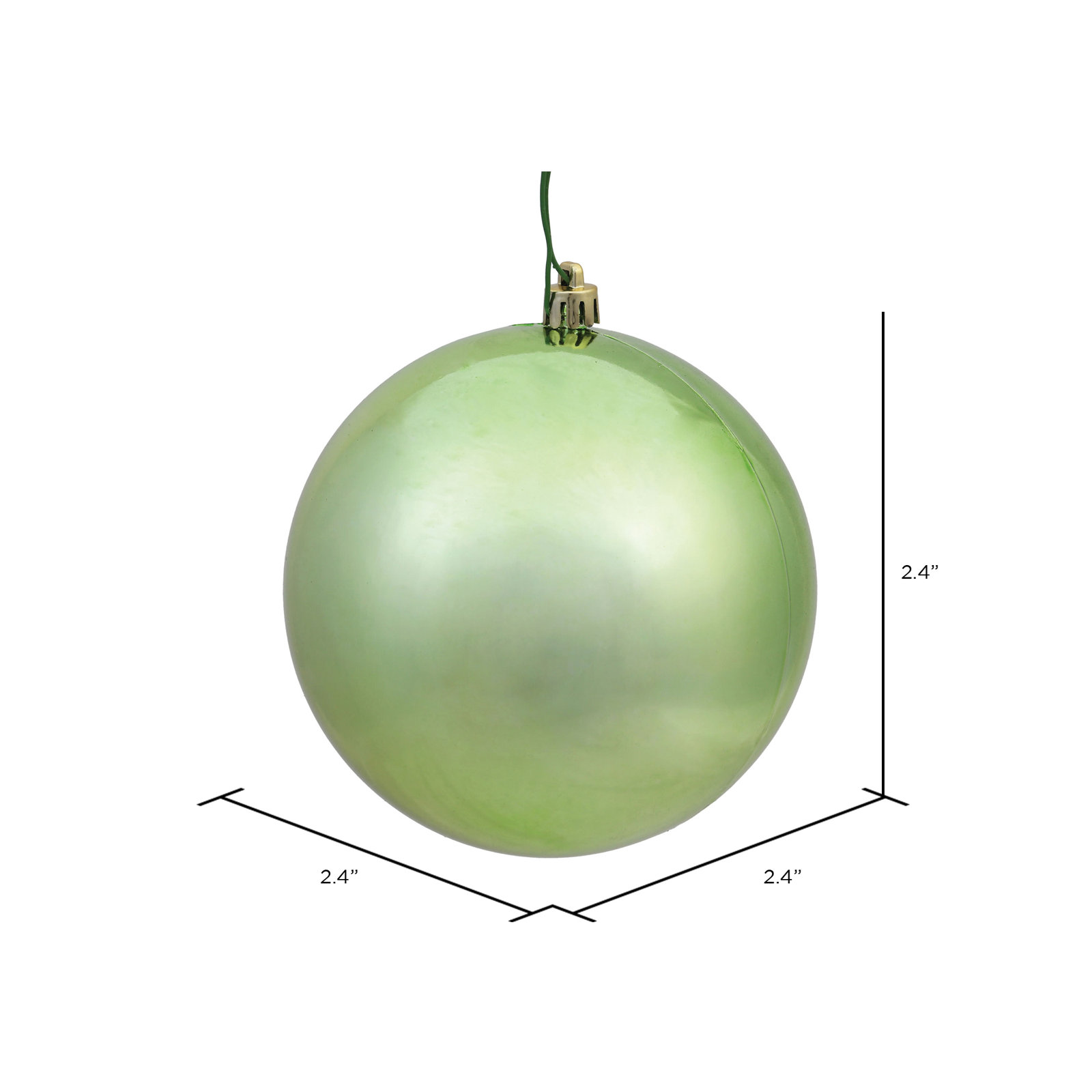 Three Posts™ 2" Shatterproof Bauble, Shiny Celadon