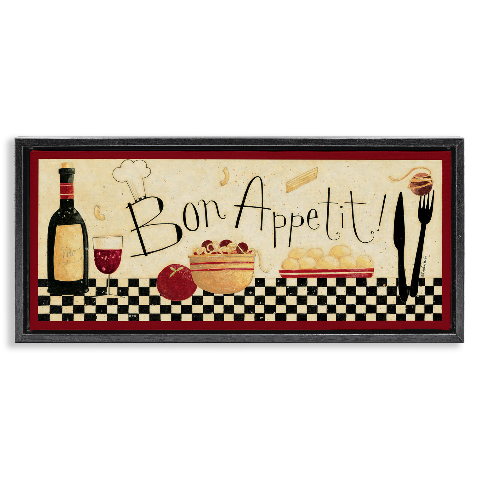 set of 2 bon appetit prints, retro cooking prints,... Trinx Bon Appetit Traditional Kitchen Framed Floater Canvas Wall Art by ...